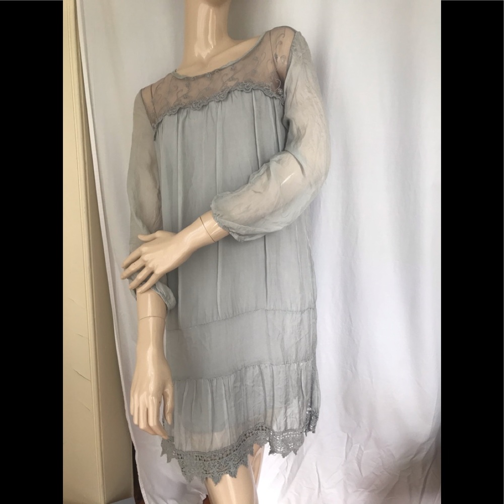 Grey Washed Silk Dress